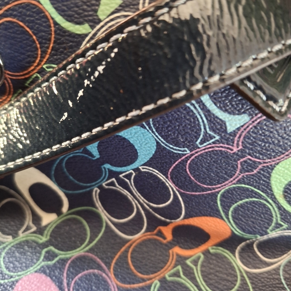 Coach Signature chelsea navy blue / Multi Y2K Handbbag  Coach - Picture 6 of 8